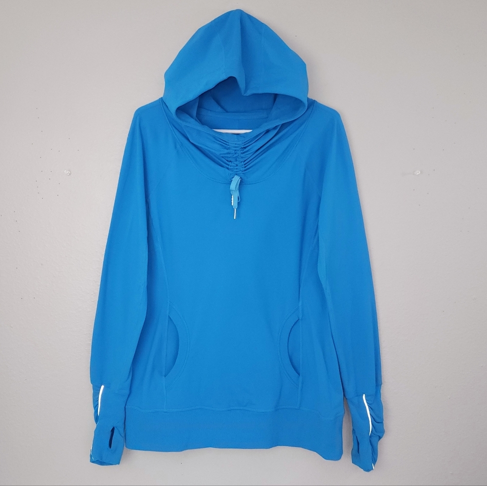 LULULEMON Run Ambition Pullover Hoodie Size 10 Snorkel Blue